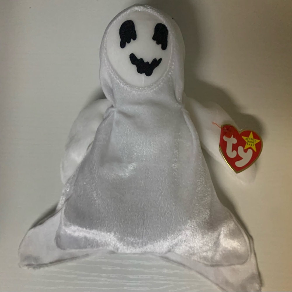Ty Sheets White Ghost Plush with Black Details